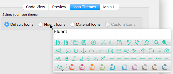 Image of how to select a different icon theme.